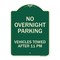 Signmission No Overnight Parking Vehicles Towed After 11 Pm Heavy-Gauge Aluminum Sign, 24" x 18", G-1824-23827 A-DES-G-1824-23827 - alternate 1